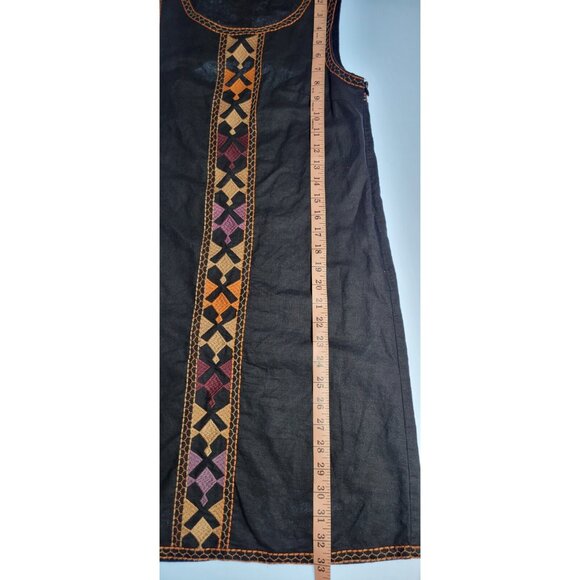 THML Antropologie Halter Dress Linen Blend Mini Boho Sz Xs Embroidered - Picture 11 of 14
